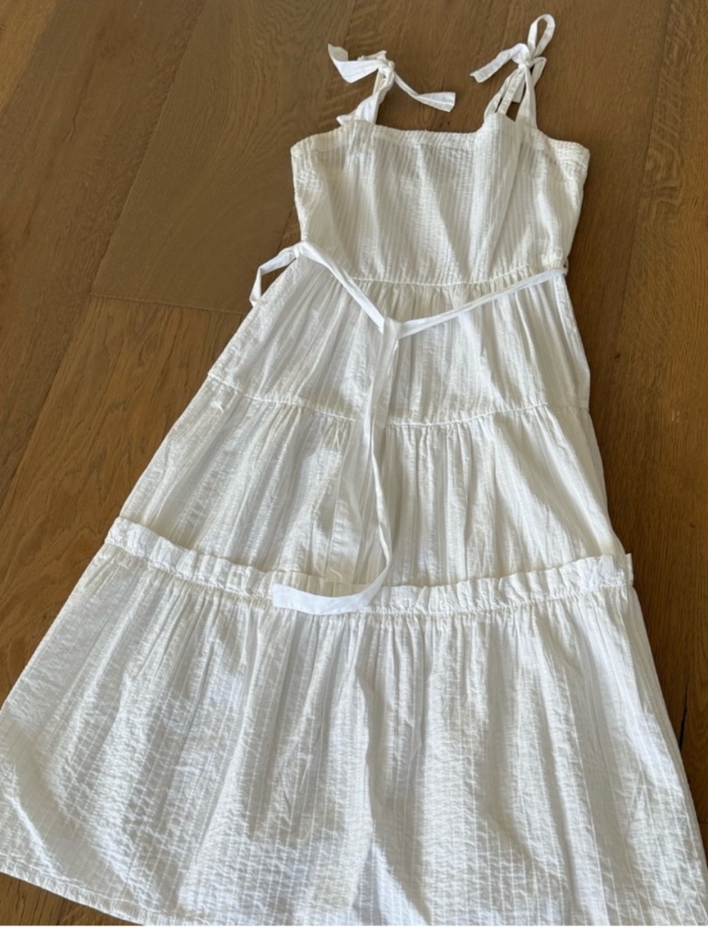 Top Shop White Tie-Shoulder midi Sundress